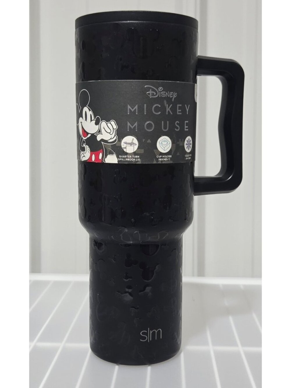 Simple Modern Trek 40oz Stainless Steel Mickey Mouse Black Tumbler MISSING STRAW